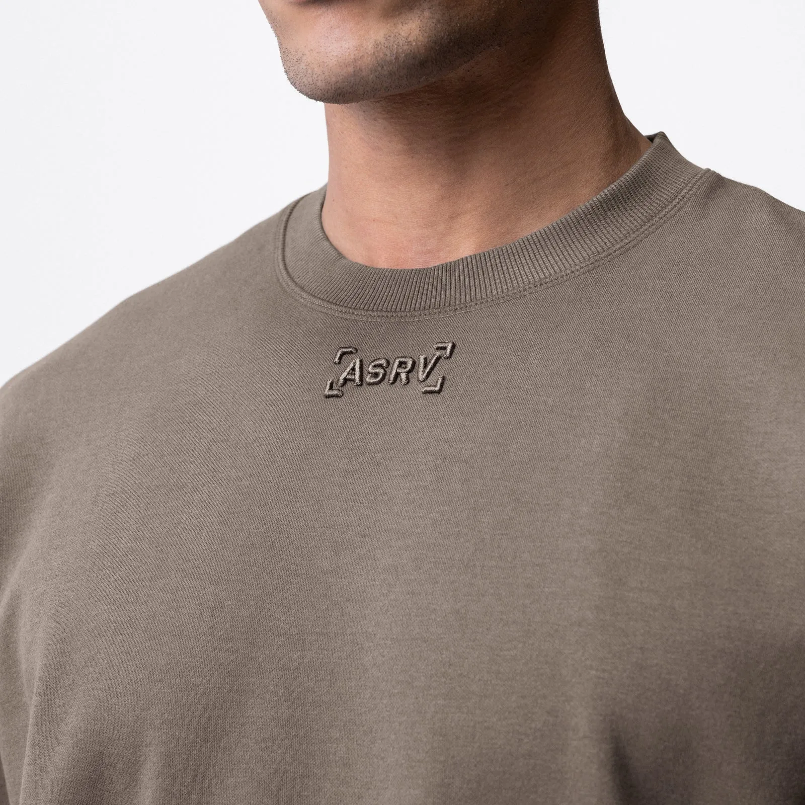 0734. CottonPlus™ Heavyweight Oversized Cinch Tee - Deep Taupe