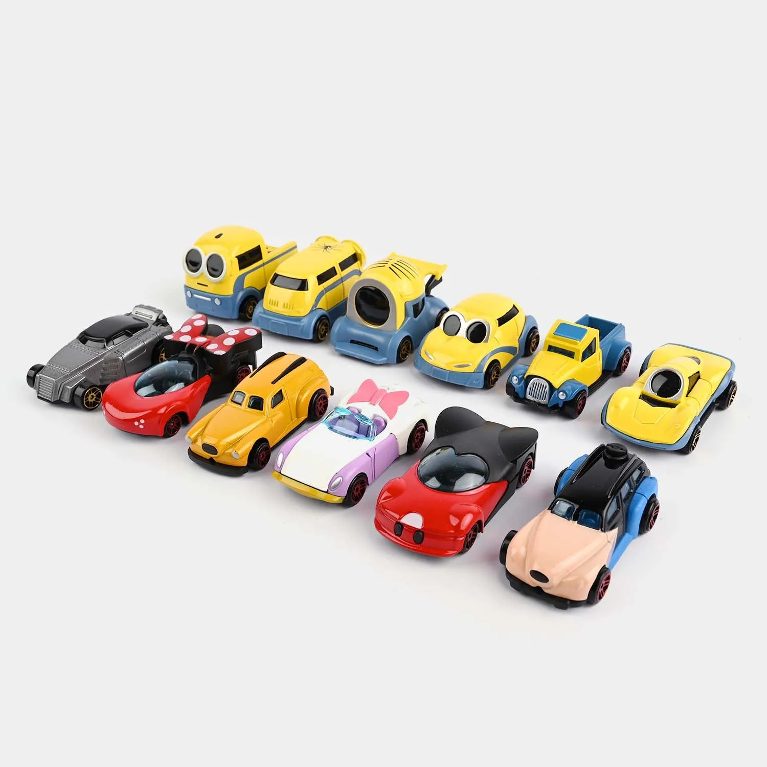 12Pcs Alloy Cartoon Cars