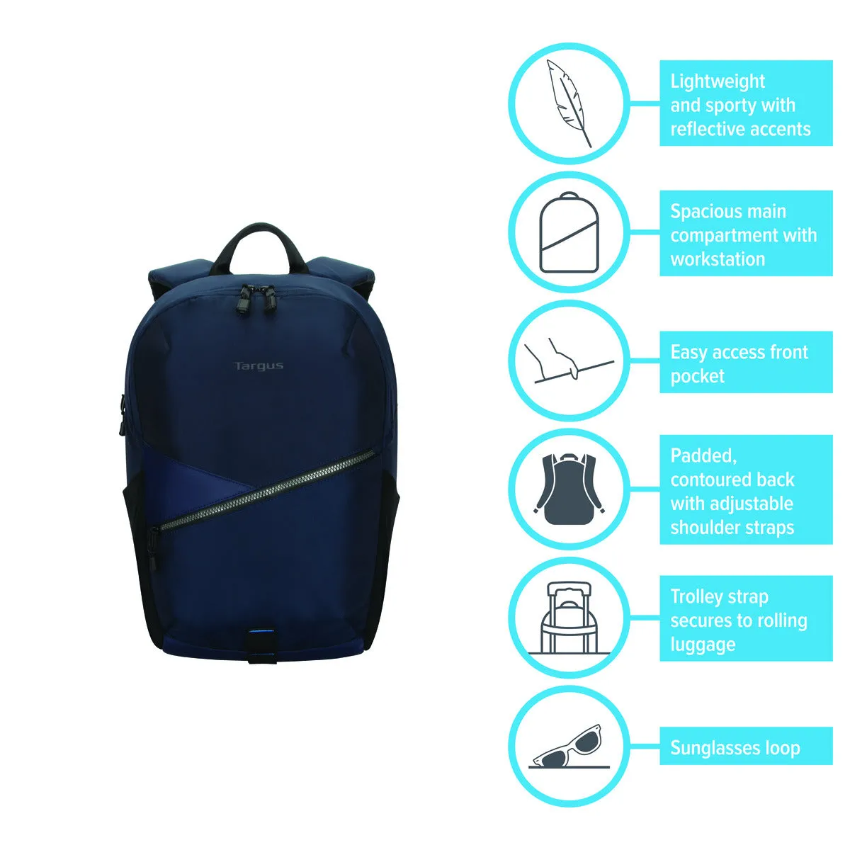 15-16" TRANSPIRE™ COMPACT EVERYDAY BACKPACK (BLUE)