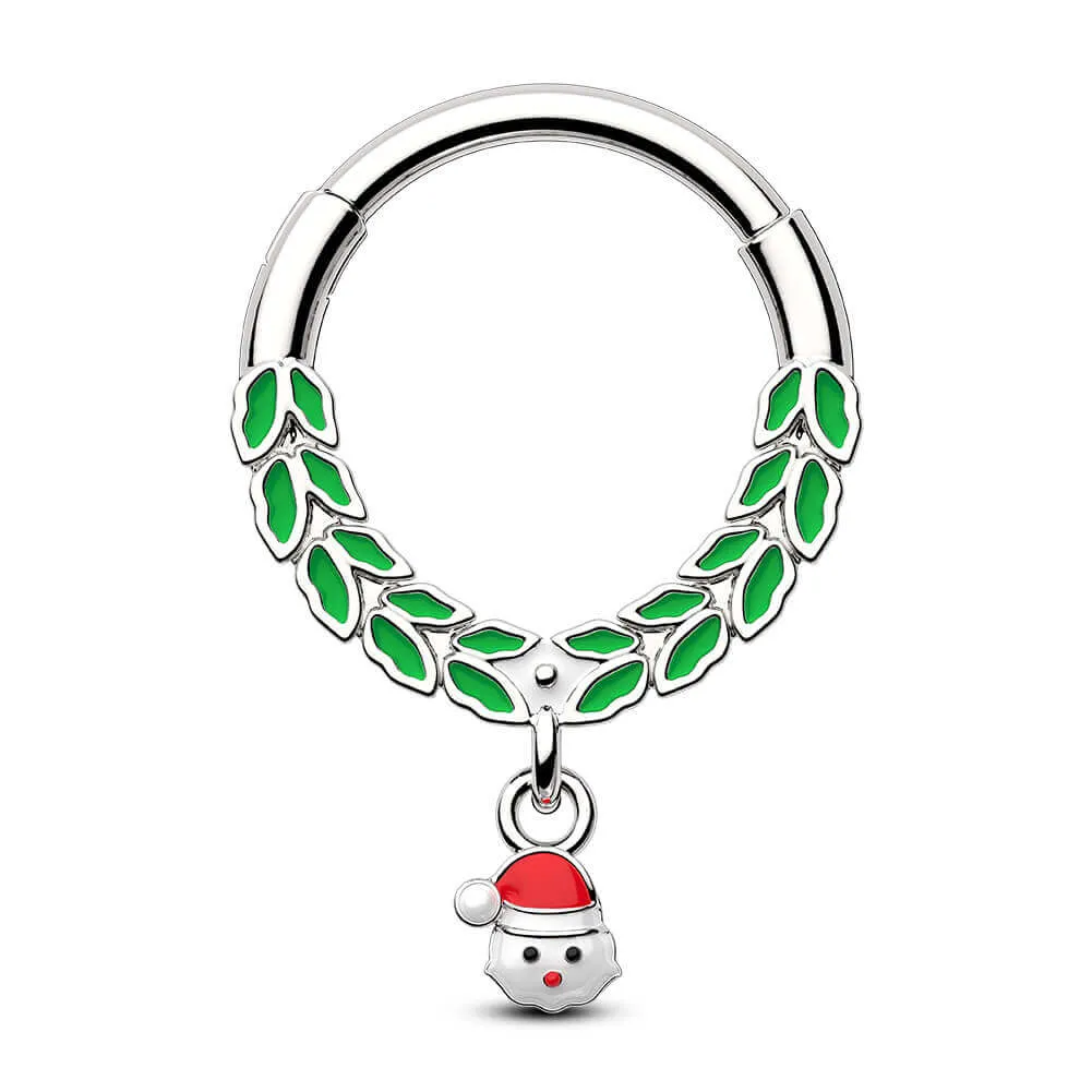 16G Christmas Santa Claus Hinged Segment Septum Ring