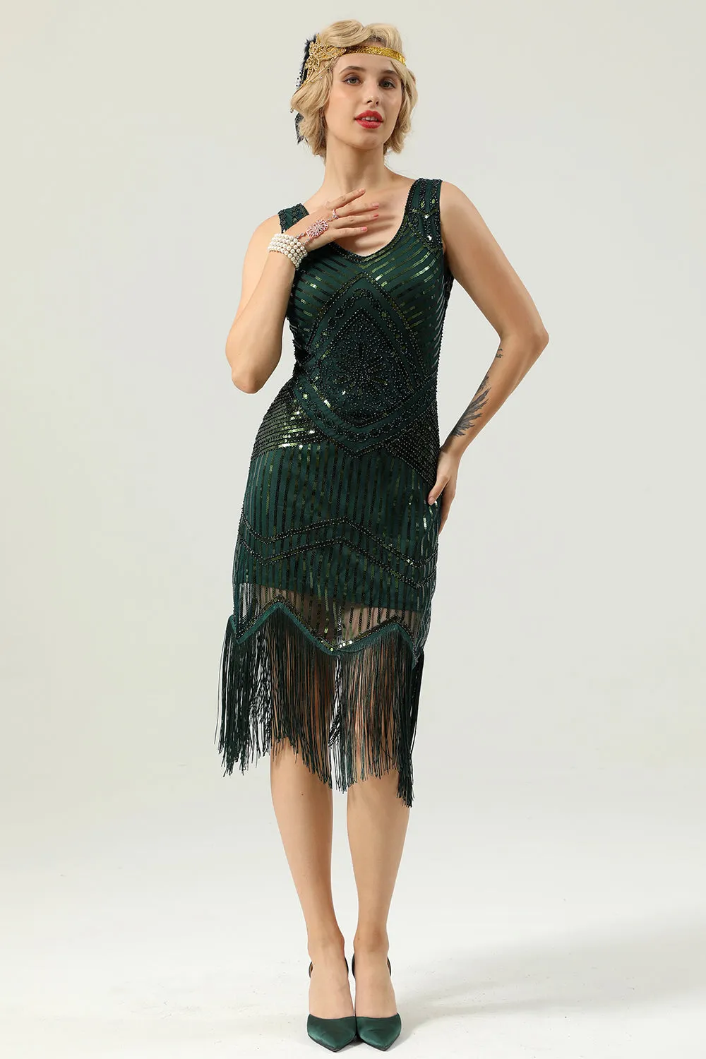 1920 Retro Sequin Fringe Dress