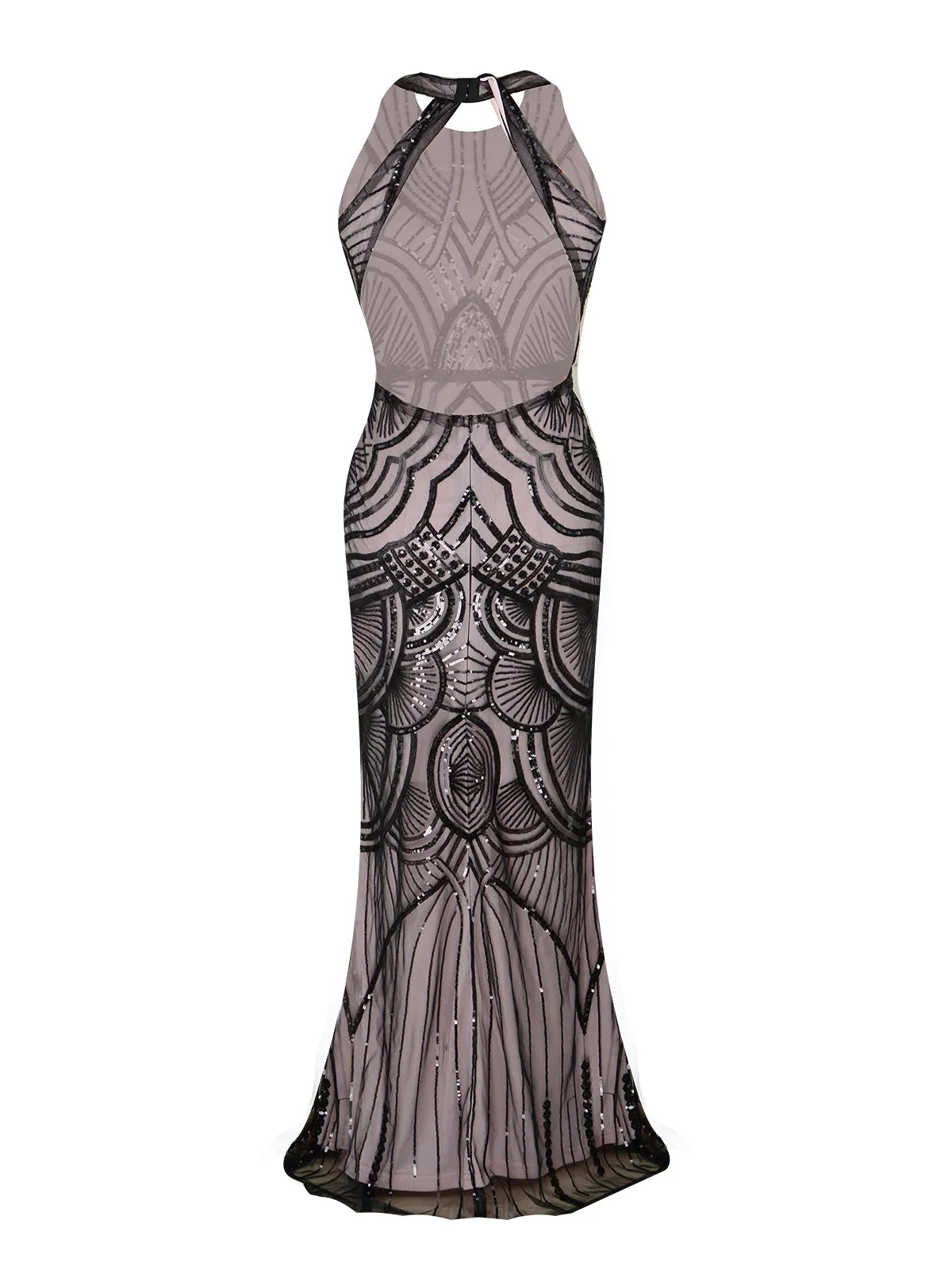 1920s Sequin Backless Formal Dress