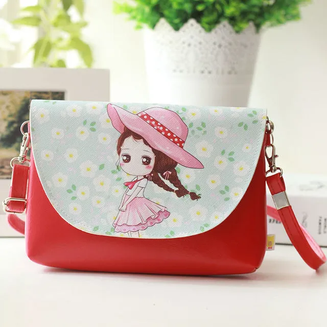 2018 Kids Shoulder Bags Children Girls Messenger Bag Cartoon Printing Princess Handbag Mini Pu