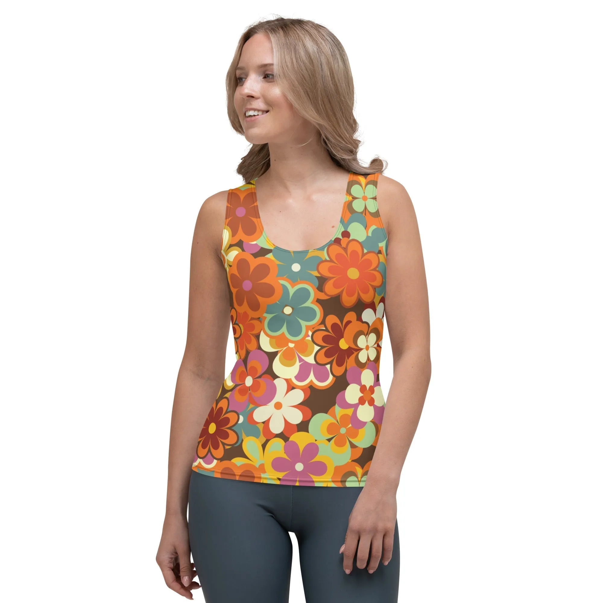 70s Flower Pattern Tank Top