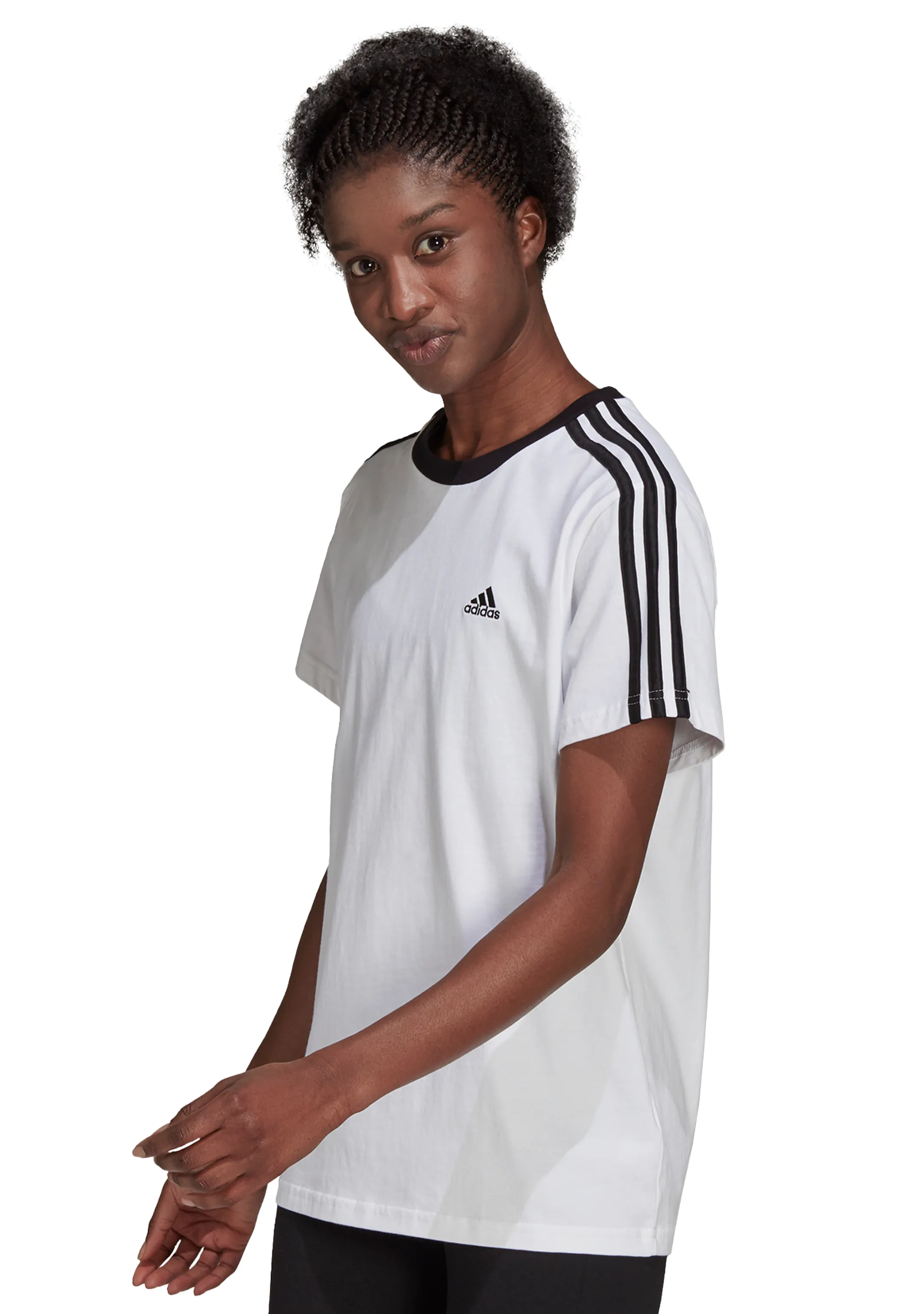 Adidas Womens Essential 3 Stripe Tee <br> H10201