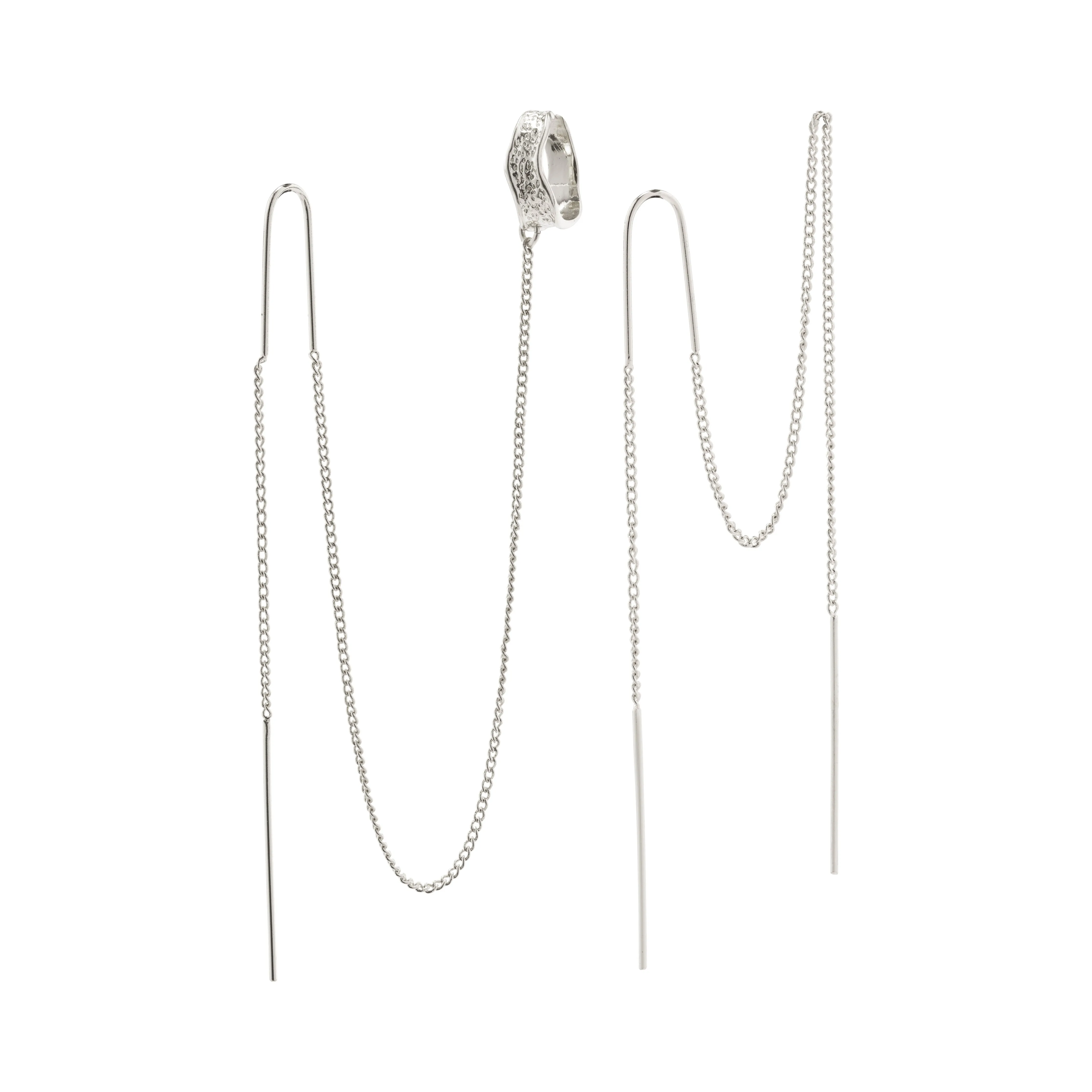 AIDA asymmetric long chain earrings silver-plated