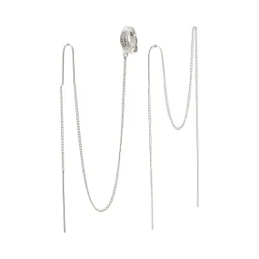 AIDA asymmetric long chain earrings silver-plated