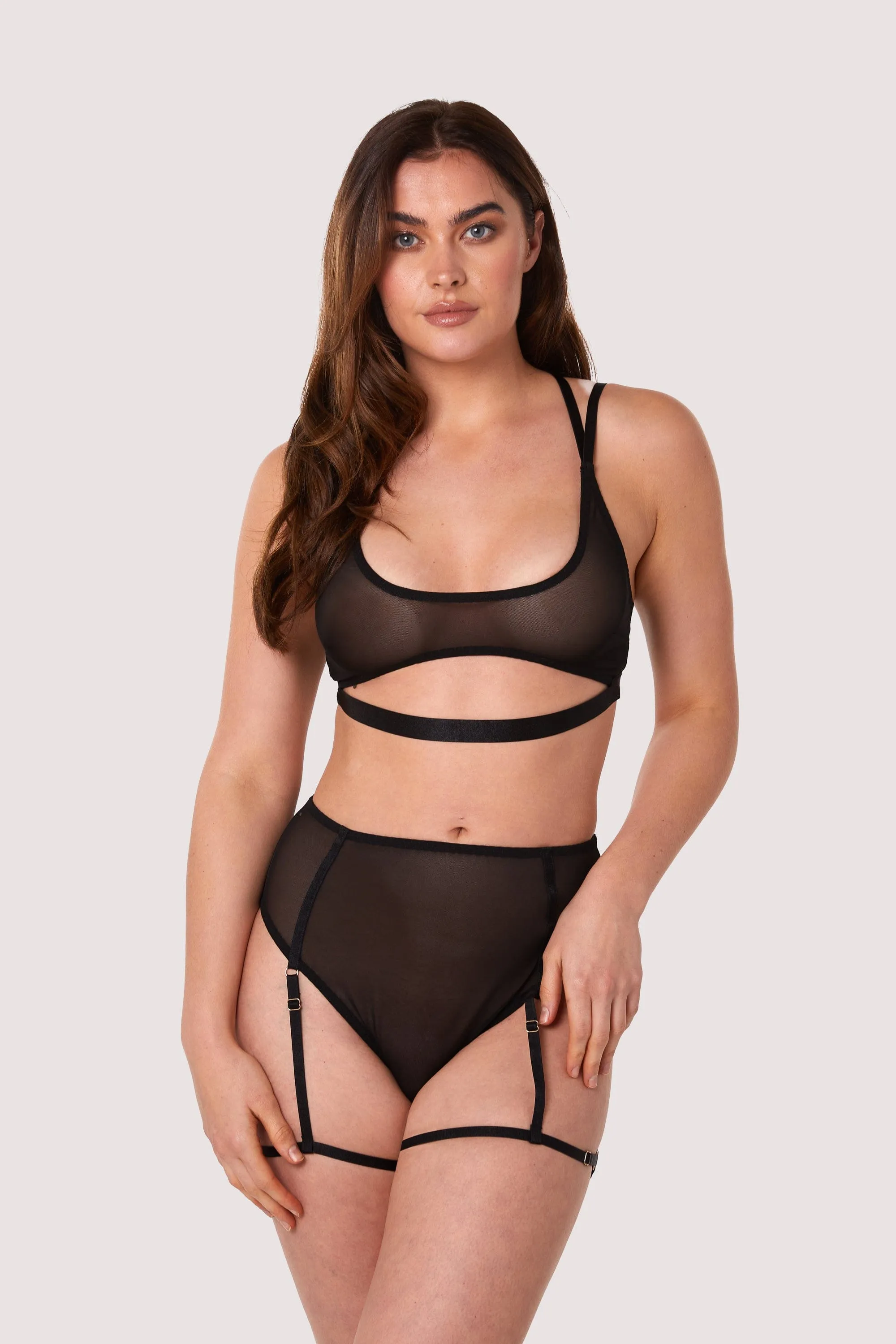 Alice Black Mesh Double Strap Bra