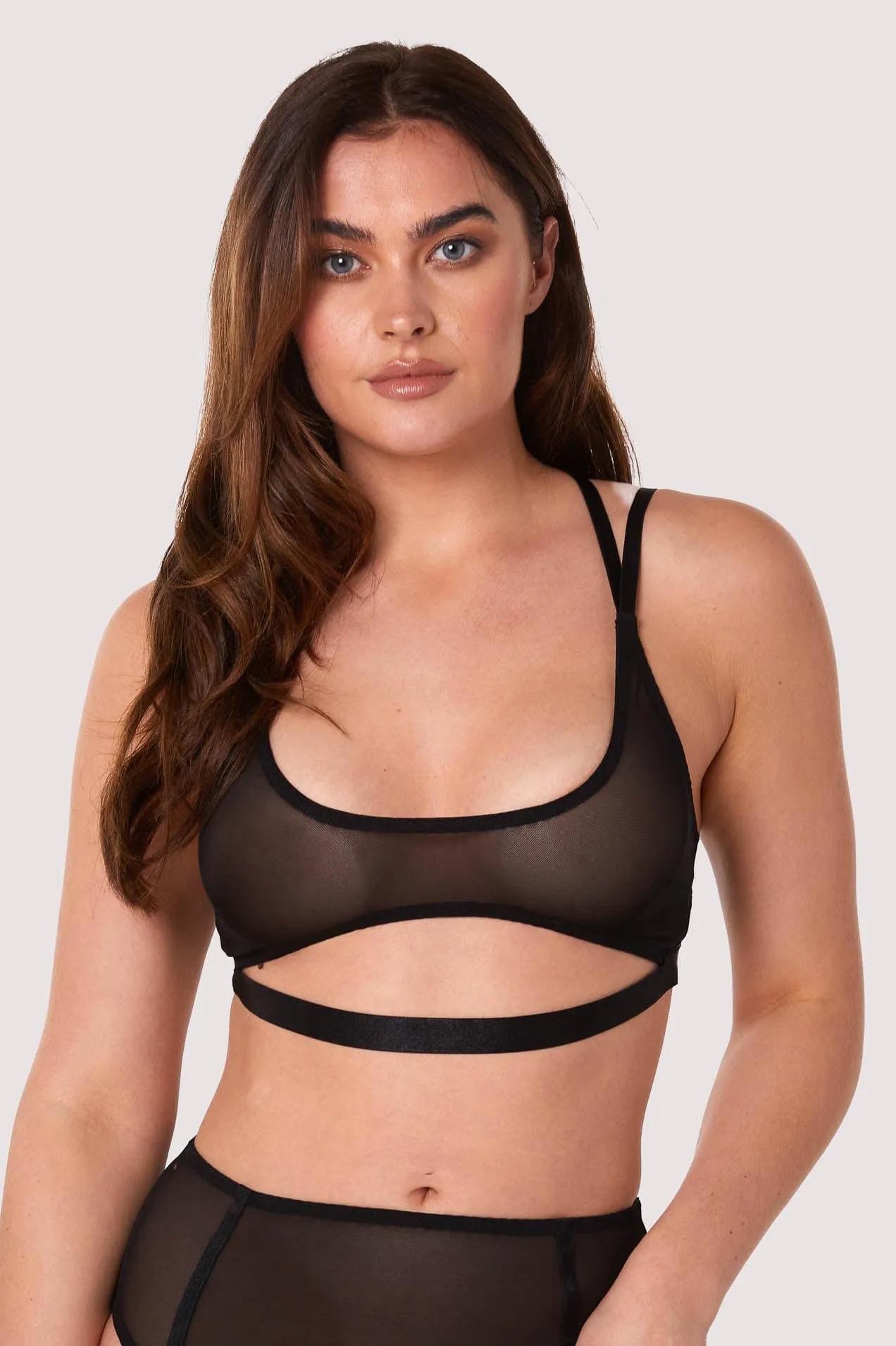 Alice Black Mesh Double Strap Bra