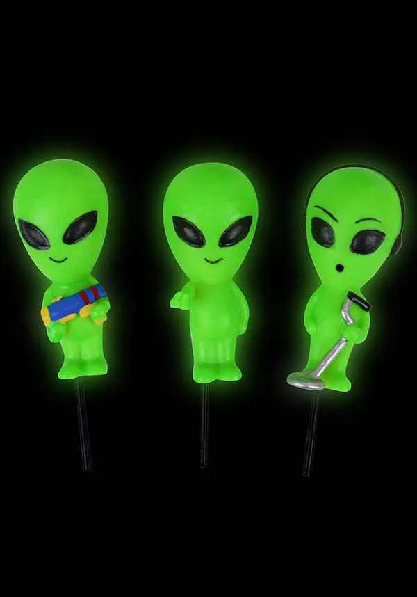 Aliens Glow In The Dark | MINI PLANT MARKERS*