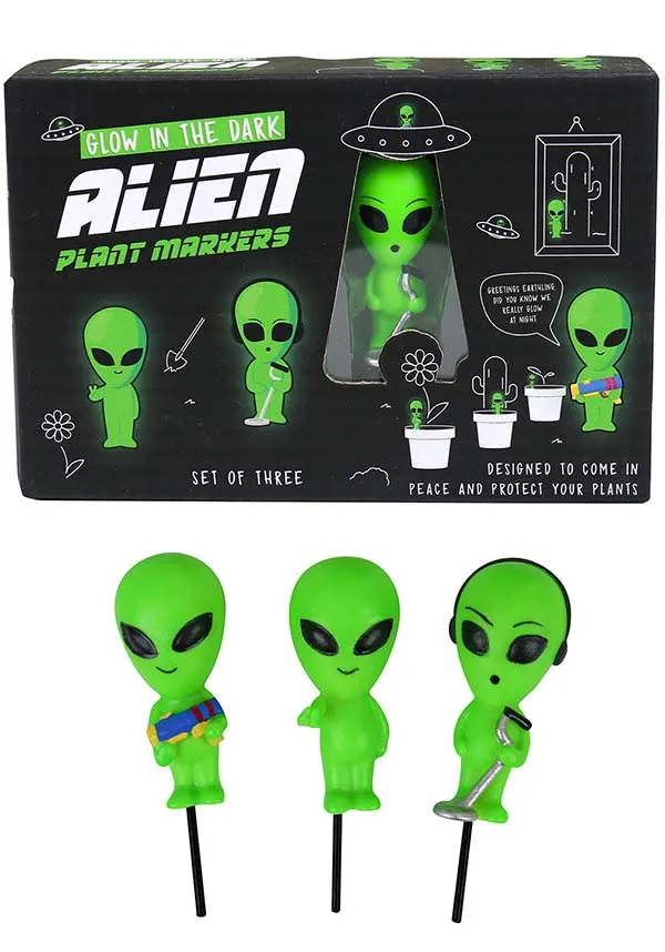 Aliens Glow In The Dark | MINI PLANT MARKERS*