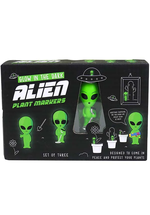 Aliens Glow In The Dark | MINI PLANT MARKERS*