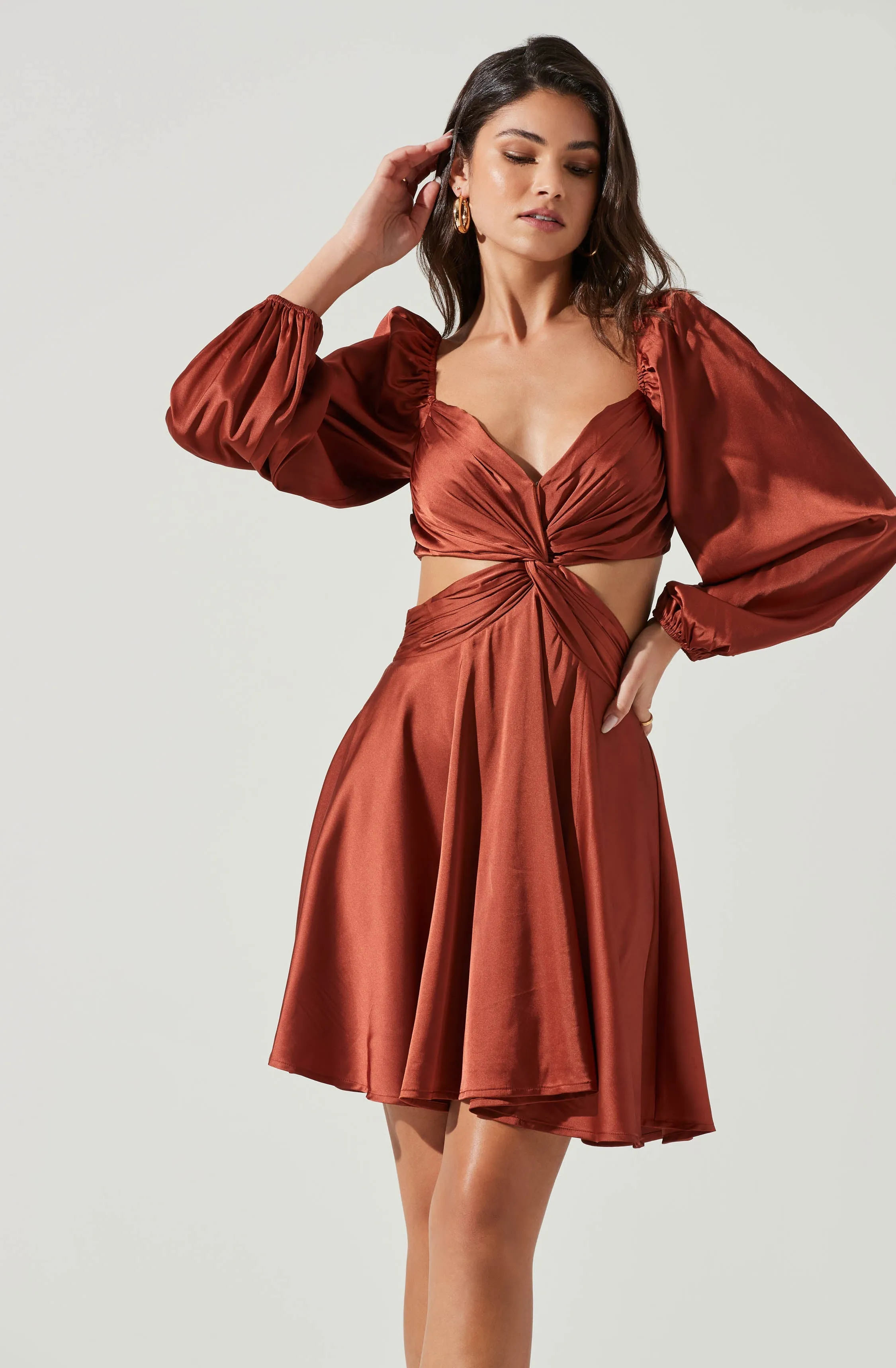 Anamaria Cutout Long Sleeve Mini Dress