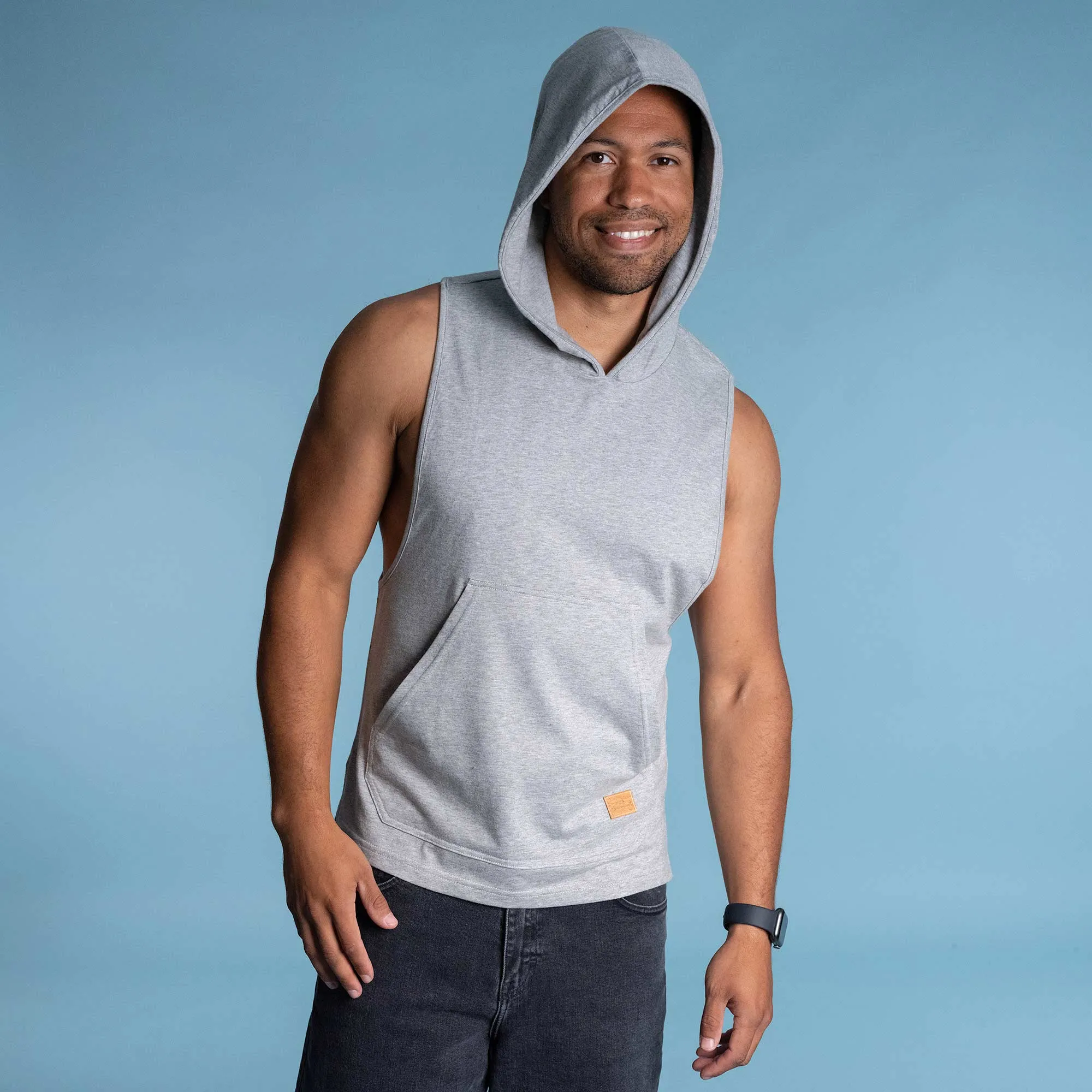 ANDRE 100% Organic Prima Cotton Hoodie Tank Top (OC Thread Option, 100% Biodegradable))