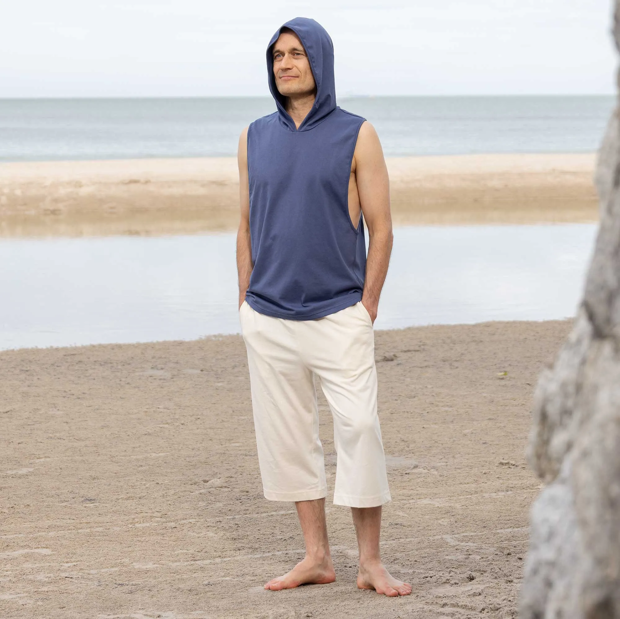 ANDRE 100% Organic Prima Cotton Hoodie Tank Top (OC Thread Option, 100% Biodegradable))