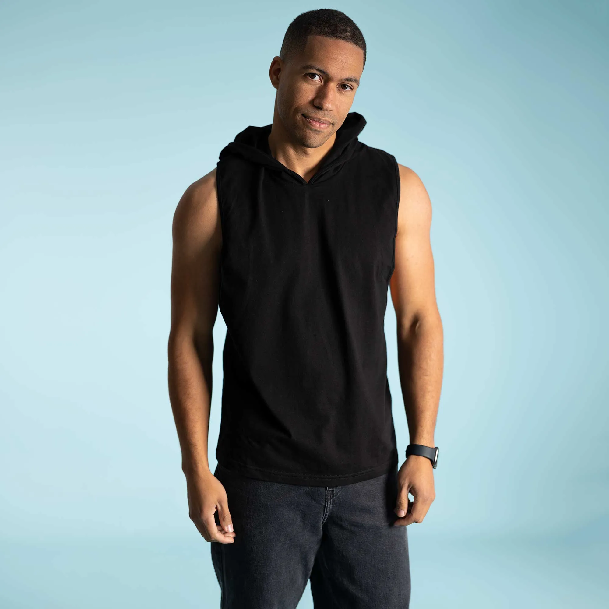 ANDRE 100% Organic Prima Cotton Hoodie Tank Top (OC Thread Option, 100% Biodegradable))