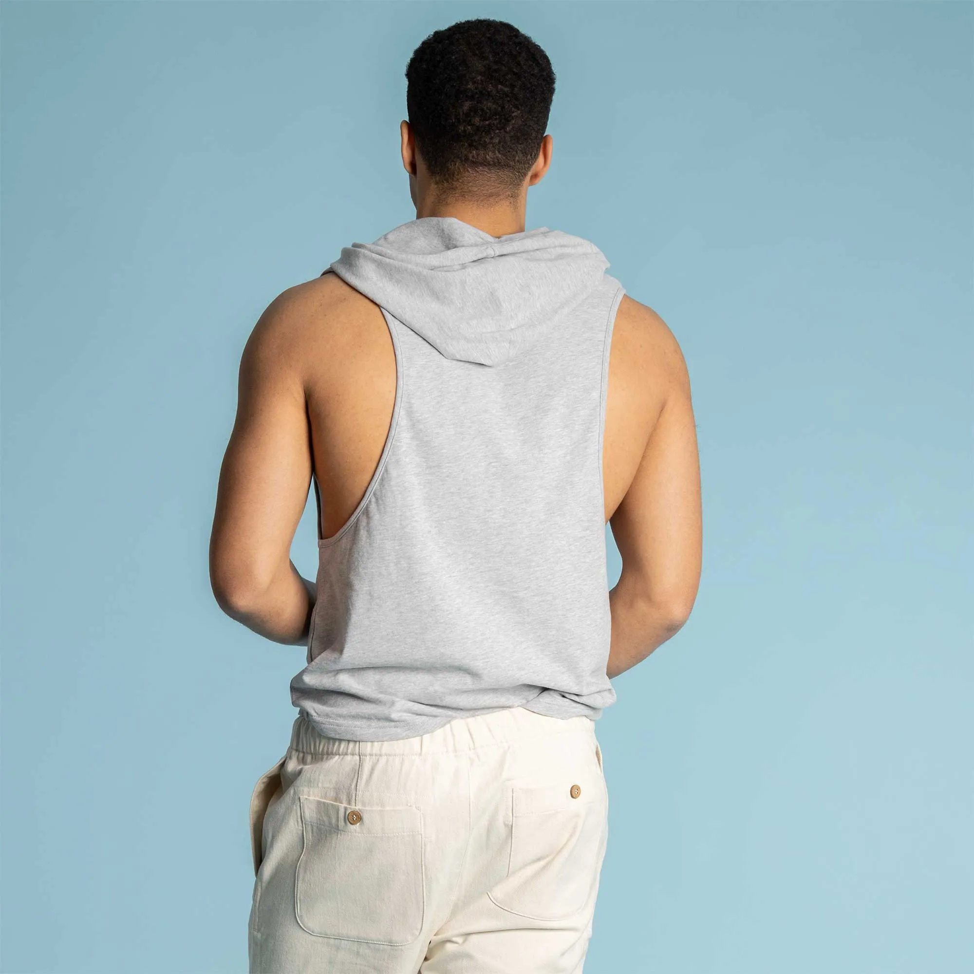 ANDRE 100% Organic Prima Cotton Hoodie Tank Top (OC Thread Option, 100% Biodegradable))