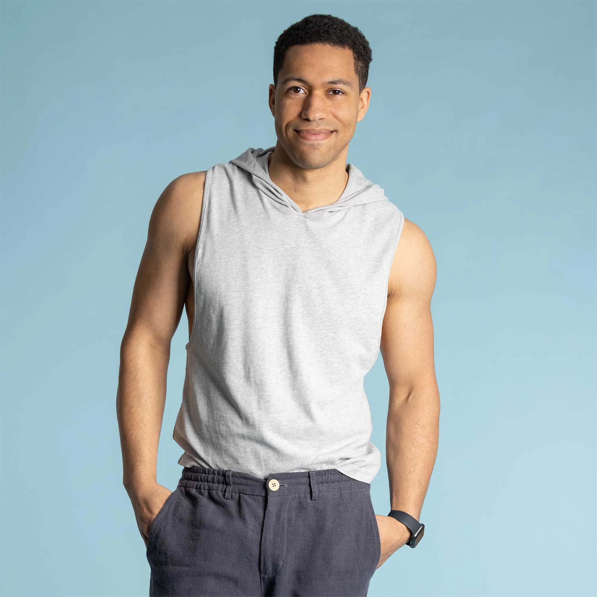 ANDRE 100% Organic Prima Cotton Hoodie Tank Top (OC Thread Option, 100% Biodegradable))