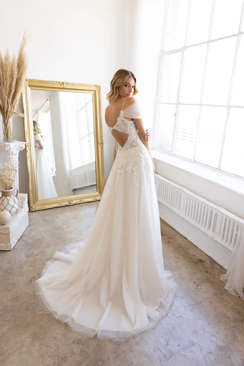 Applique Off Shoulder Bridal Gown by Abby Lane 97207