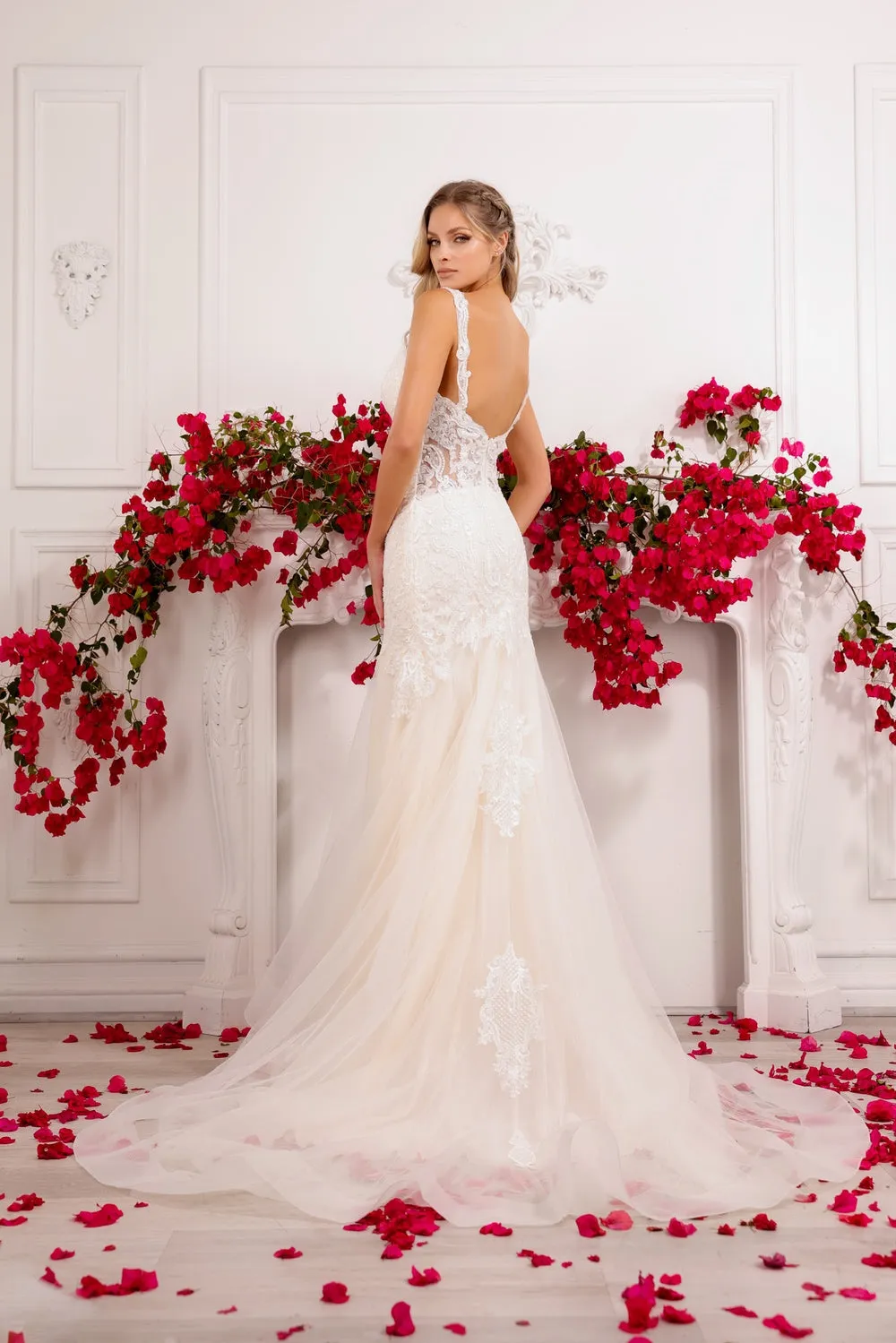 Applique Tulle Mermaid Bridal Gown by Abby Lane 97145