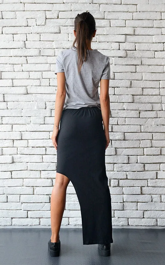 Asymmetric Black Skirt