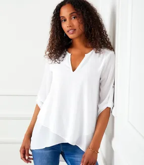 Asymmetric Hem Wrap Top