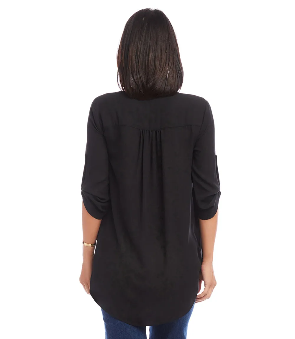 Asymmetric Hem Wrap Top