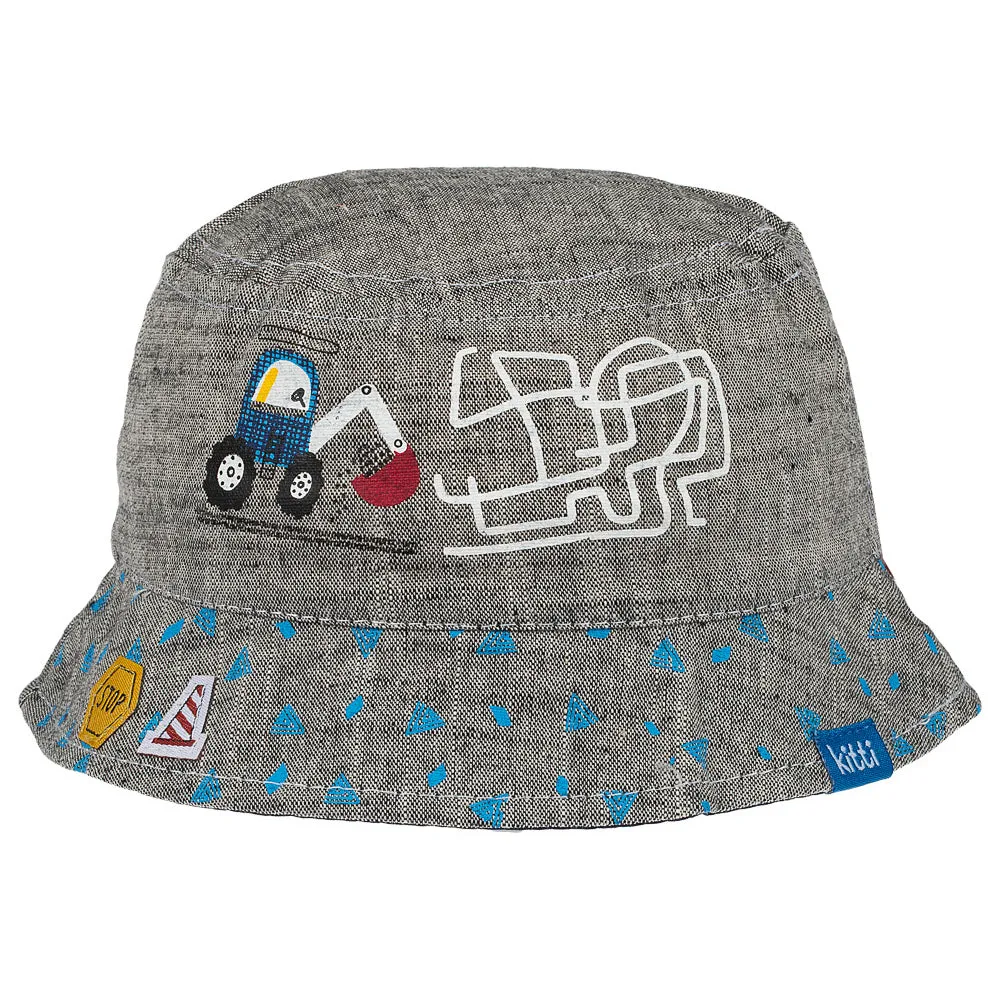 Backhoe Loader Embroidery - Infant Boy Bucket Hat  0-18 Months