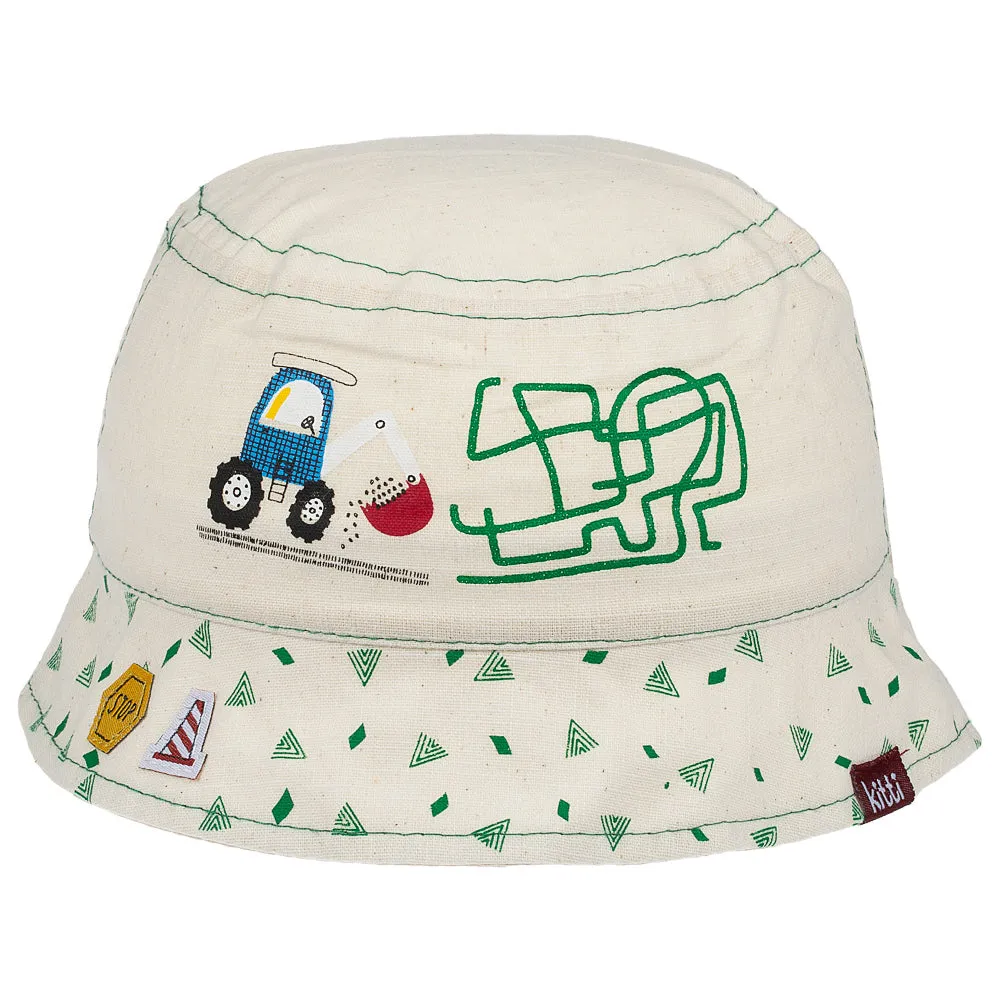 Backhoe Loader Embroidery - Infant Boy Bucket Hat  0-18 Months