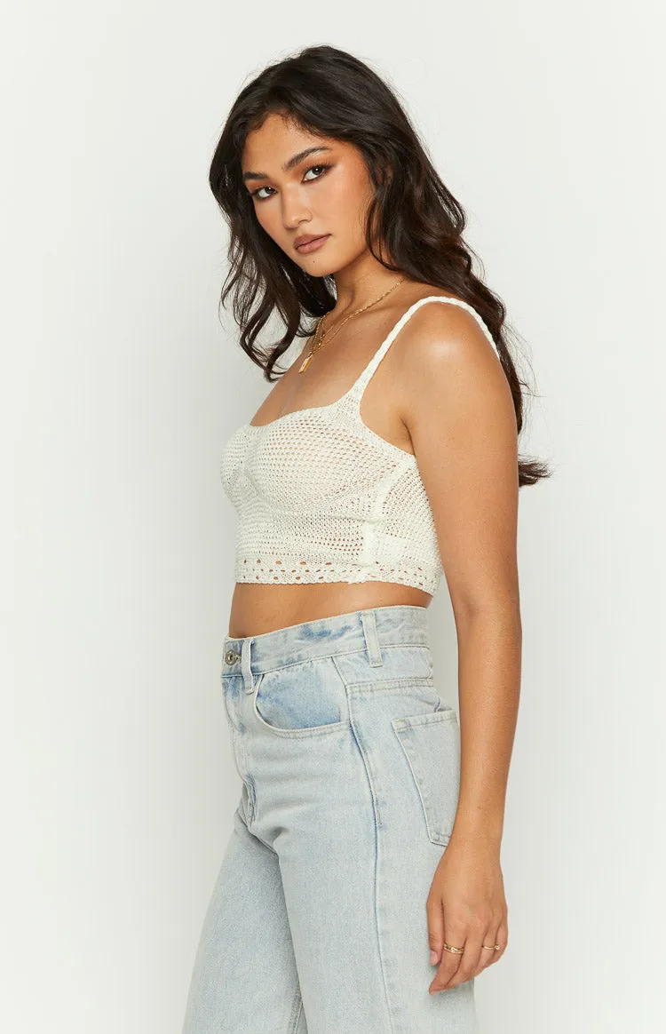 Barbara Cream Crochet Top