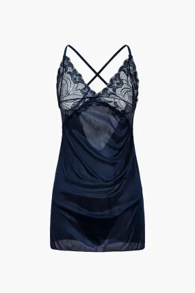 Basic Solid Lace Night Dress