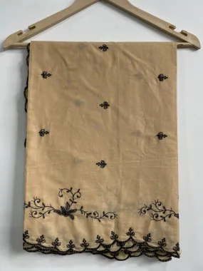 Beige Mul Embroidered Dupatta