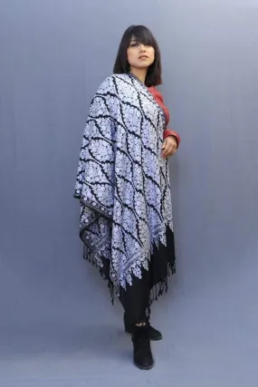 Black Colour Stole With Graceful Matka Pattern Of Kashmiri Embroidery Makes It An Ideal Wear.