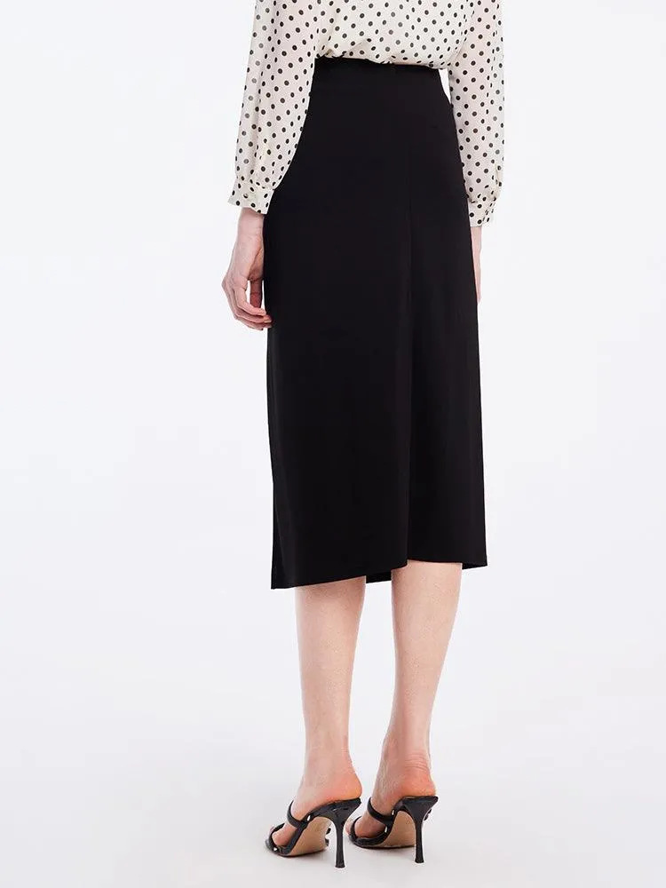 Black Triacetate Knitted Skirt