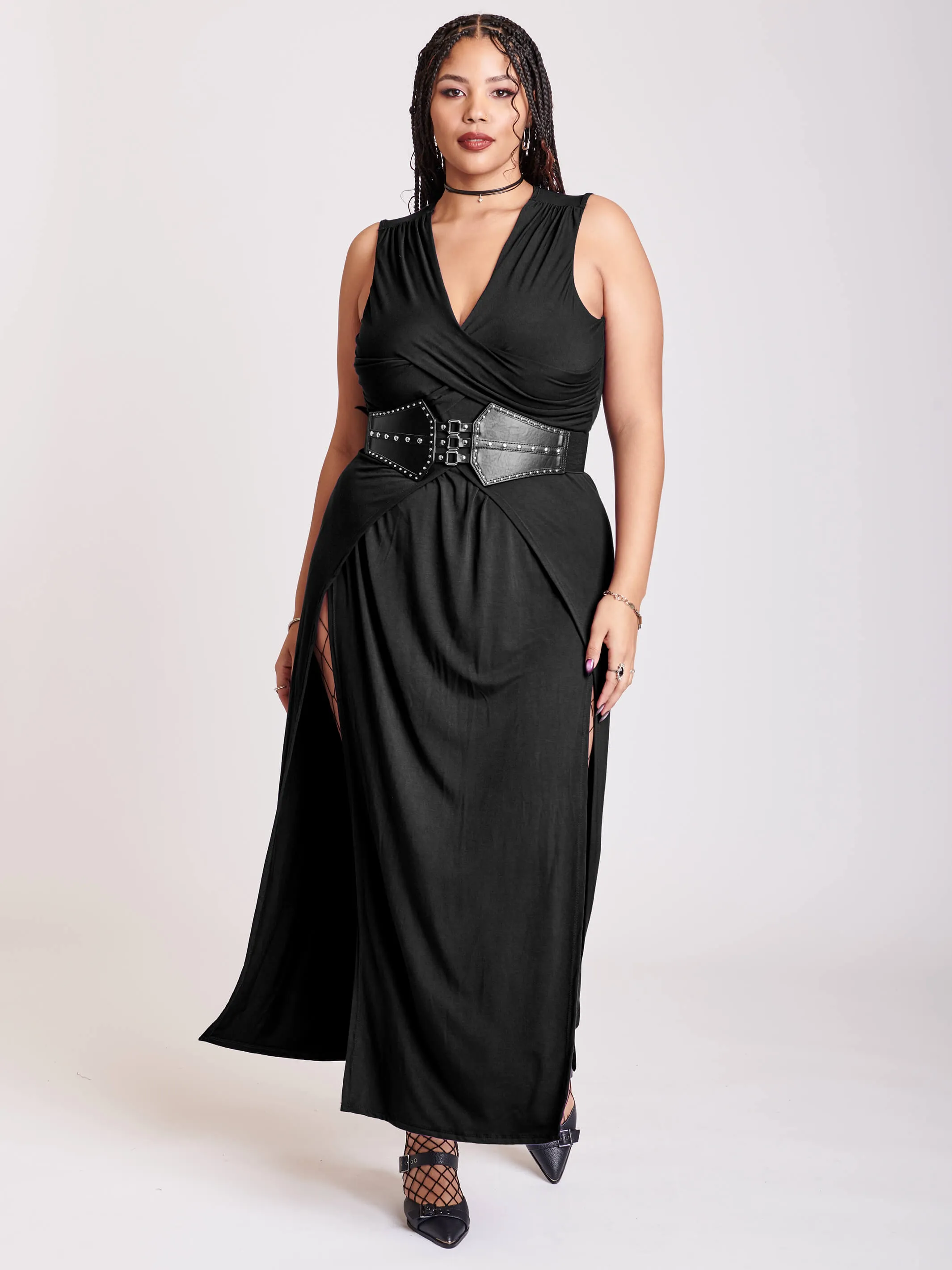 Black Twist Front Dress