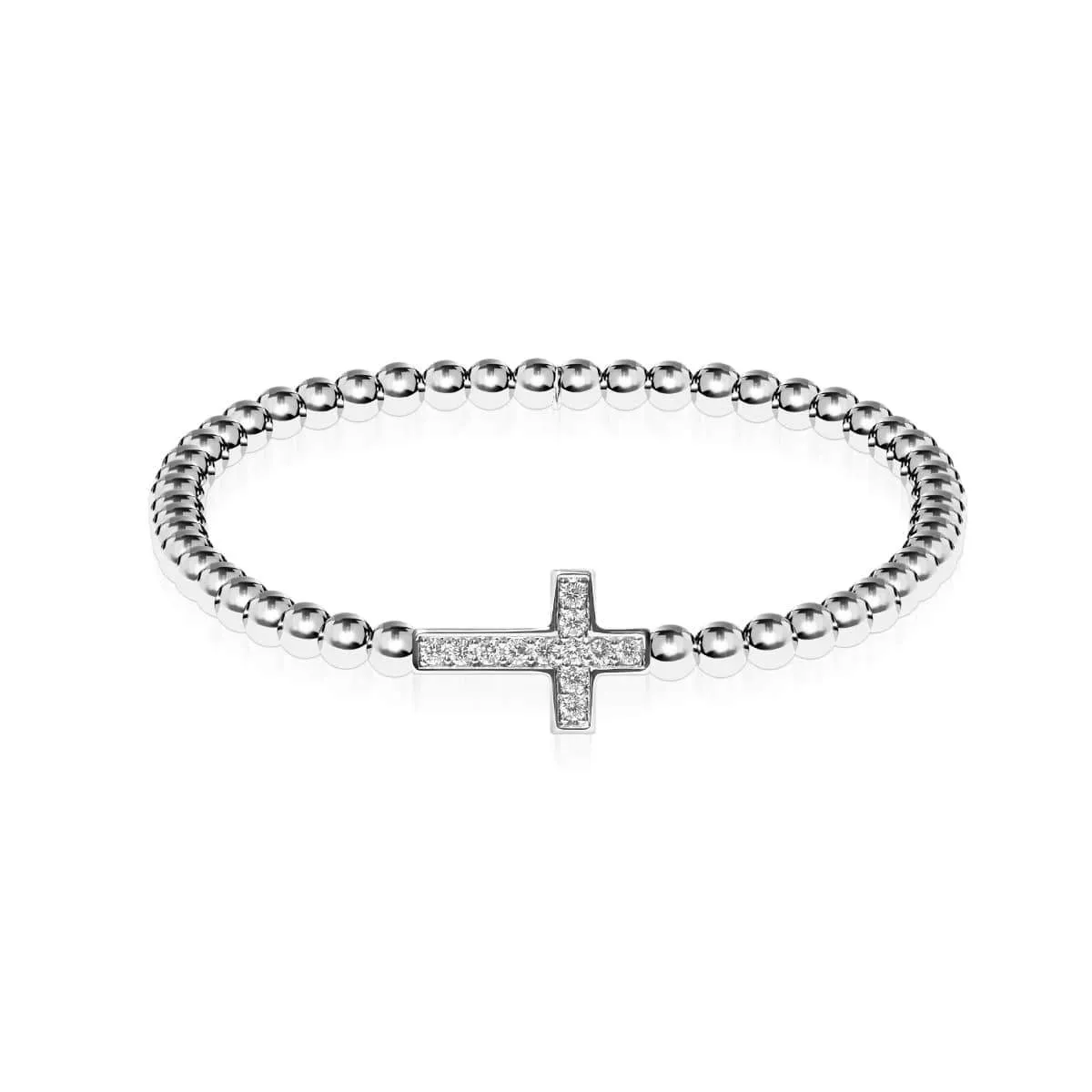 Blessed | Silver | Crystal Cross Charm Bracelet