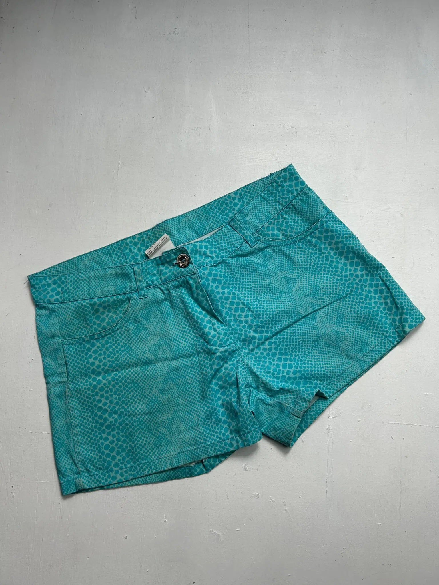 Blue snake print low rise mini short (S)