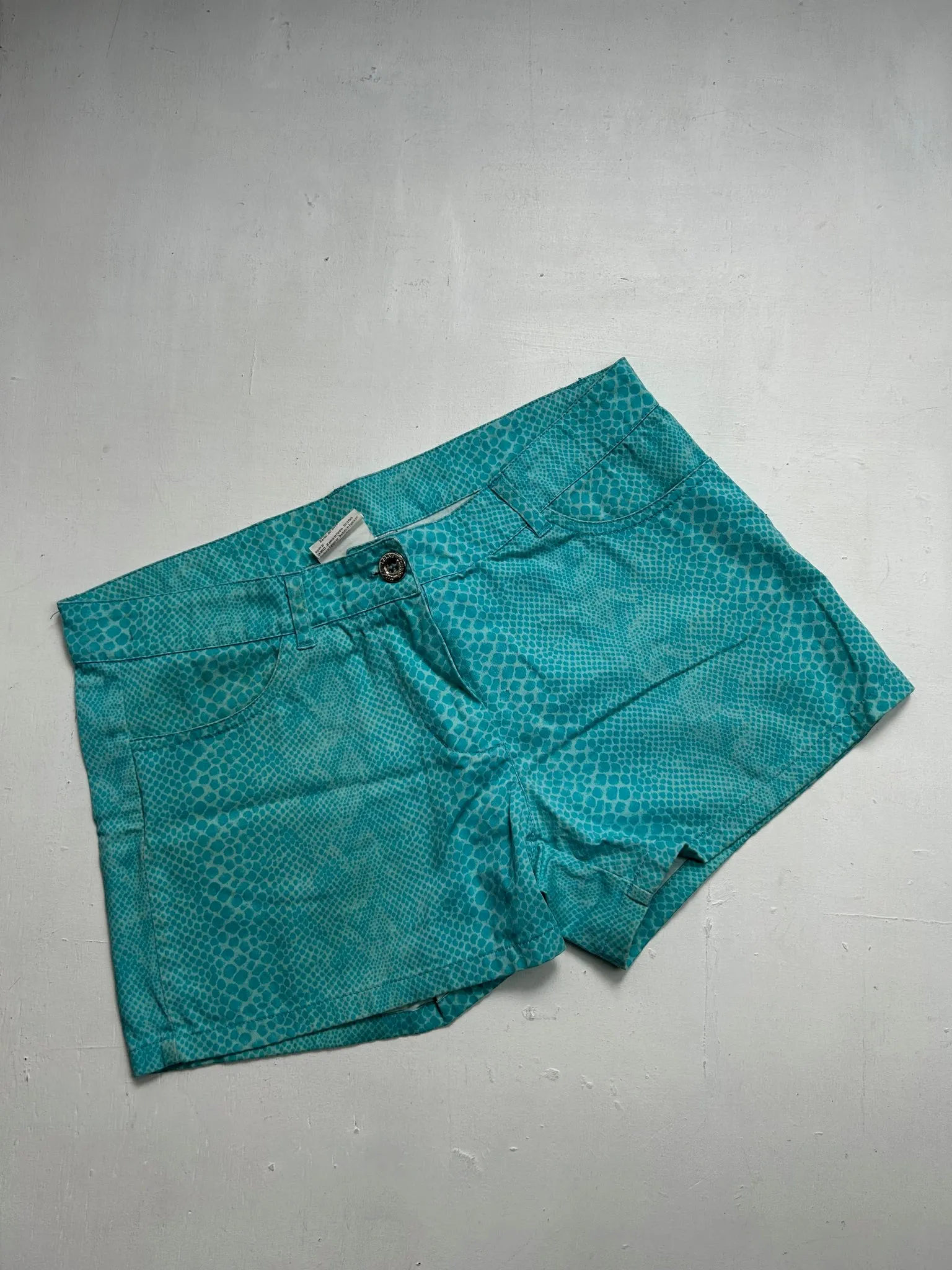 Blue snake print low rise mini short (S)