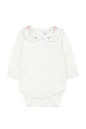 Bodysuit - Ecru brushed cotton jersey