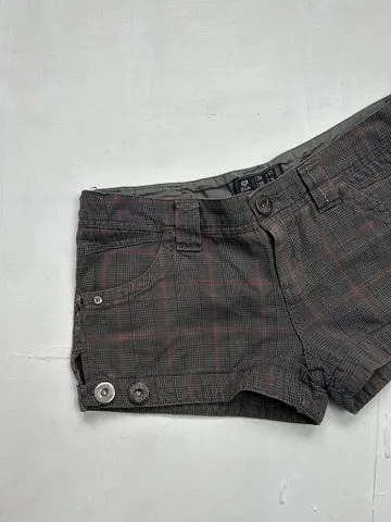 Brown check print low rise mini short (S/M)