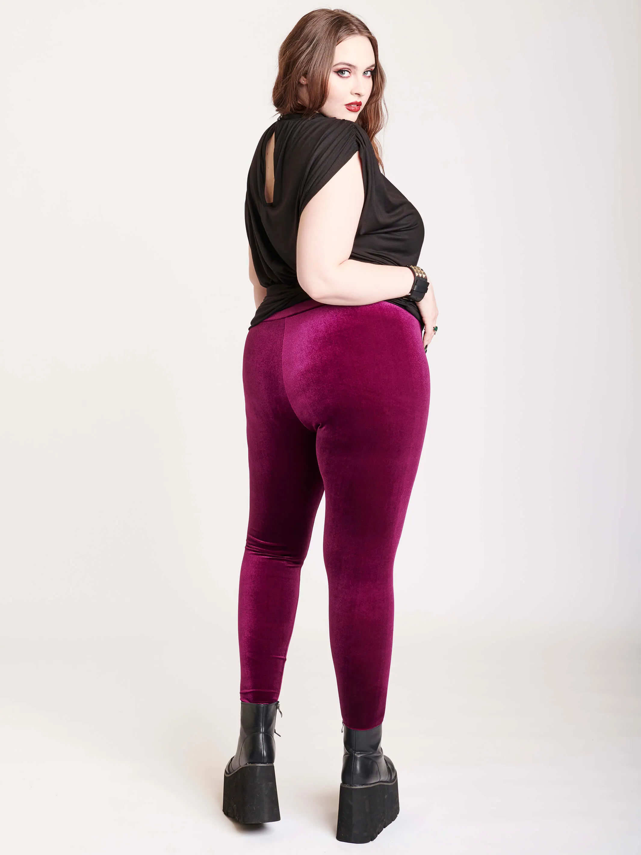 Burgundy Velvet Legging