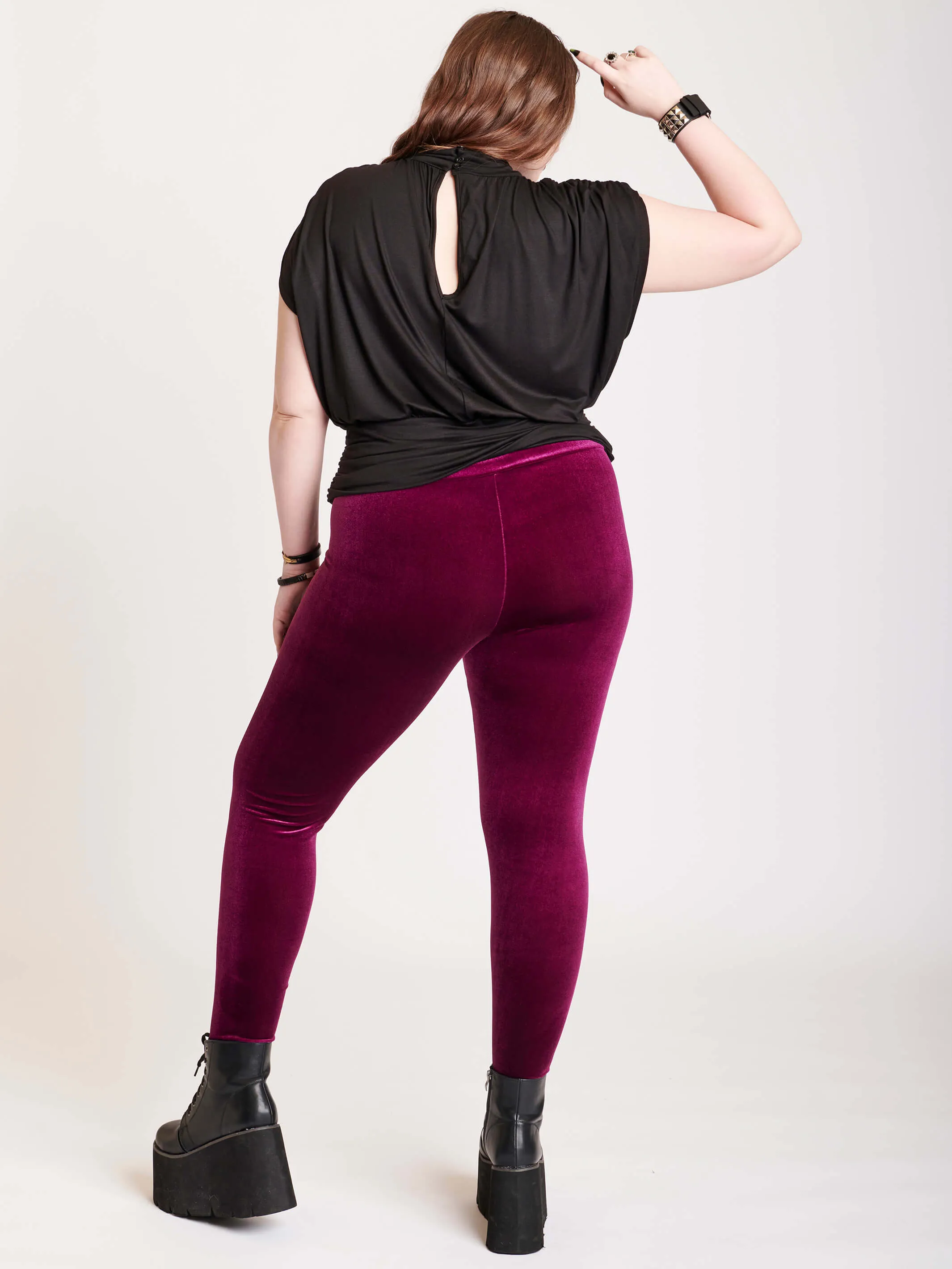 Burgundy Velvet Legging