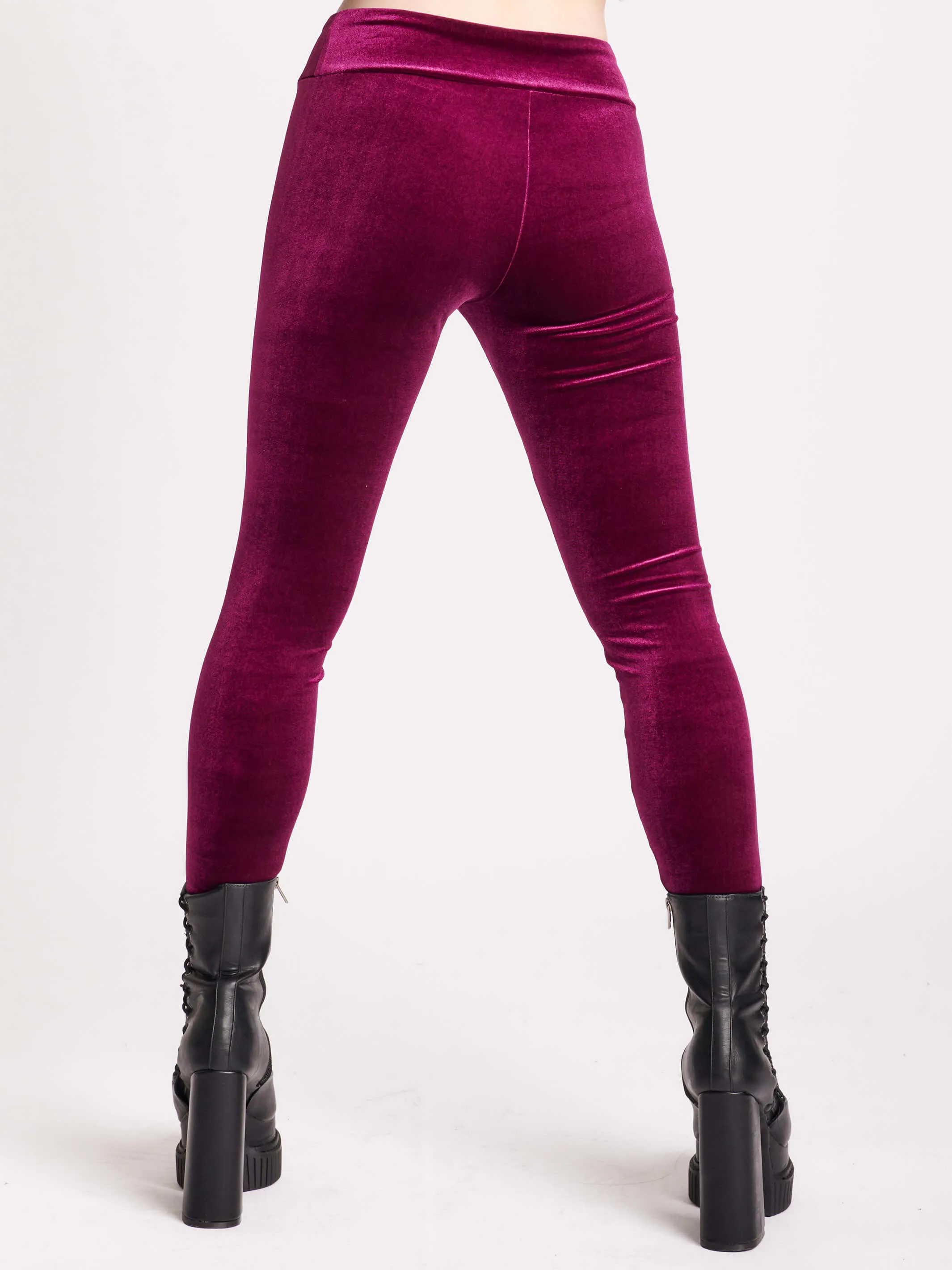 Burgundy Velvet Legging