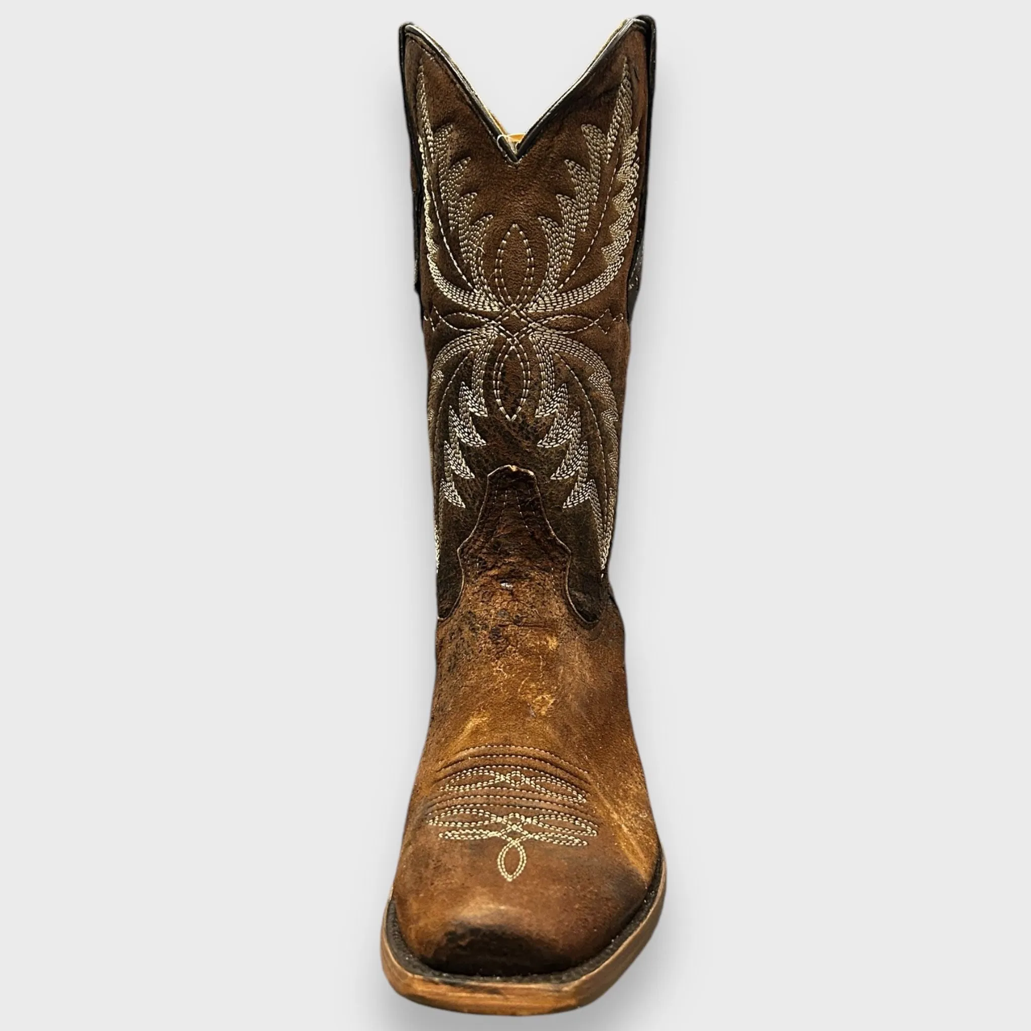 C4023 Mens Chocolate Lamb Narrow Square Toe Cowboy Boots