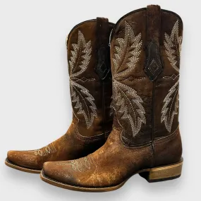 C4023 Mens Chocolate Lamb Narrow Square Toe Cowboy Boots