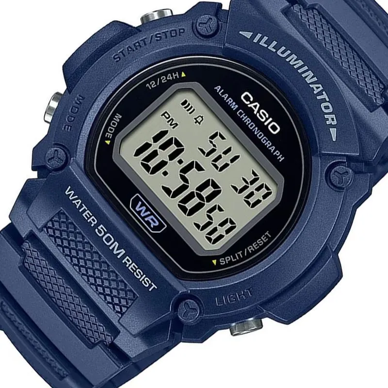 Casio General – W-219H-2AVDF Men's Watch – Blue Dial, Resin Strap