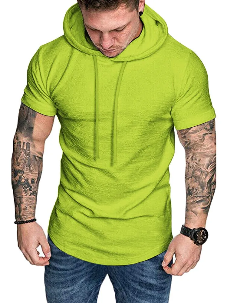 Casual Solid Short Sleeves Sports Hoodie (US Only)