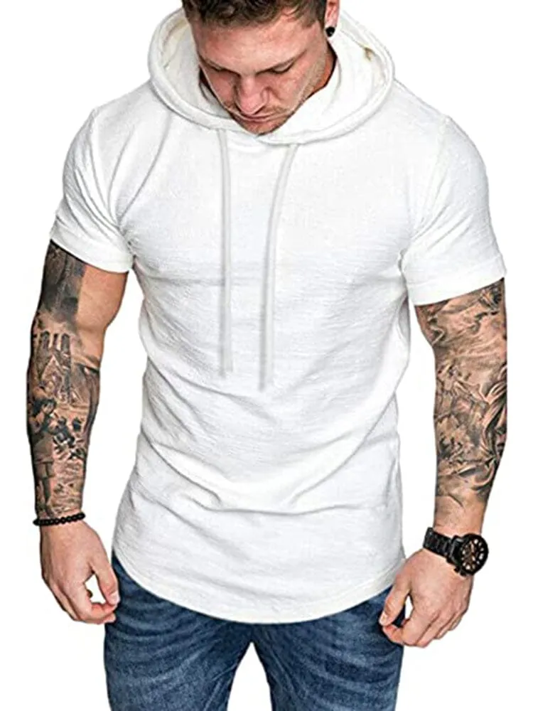 Casual Solid Short Sleeves Sports Hoodie (US Only)