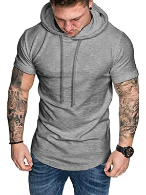 Casual Solid Short Sleeves Sports Hoodie (US Only)