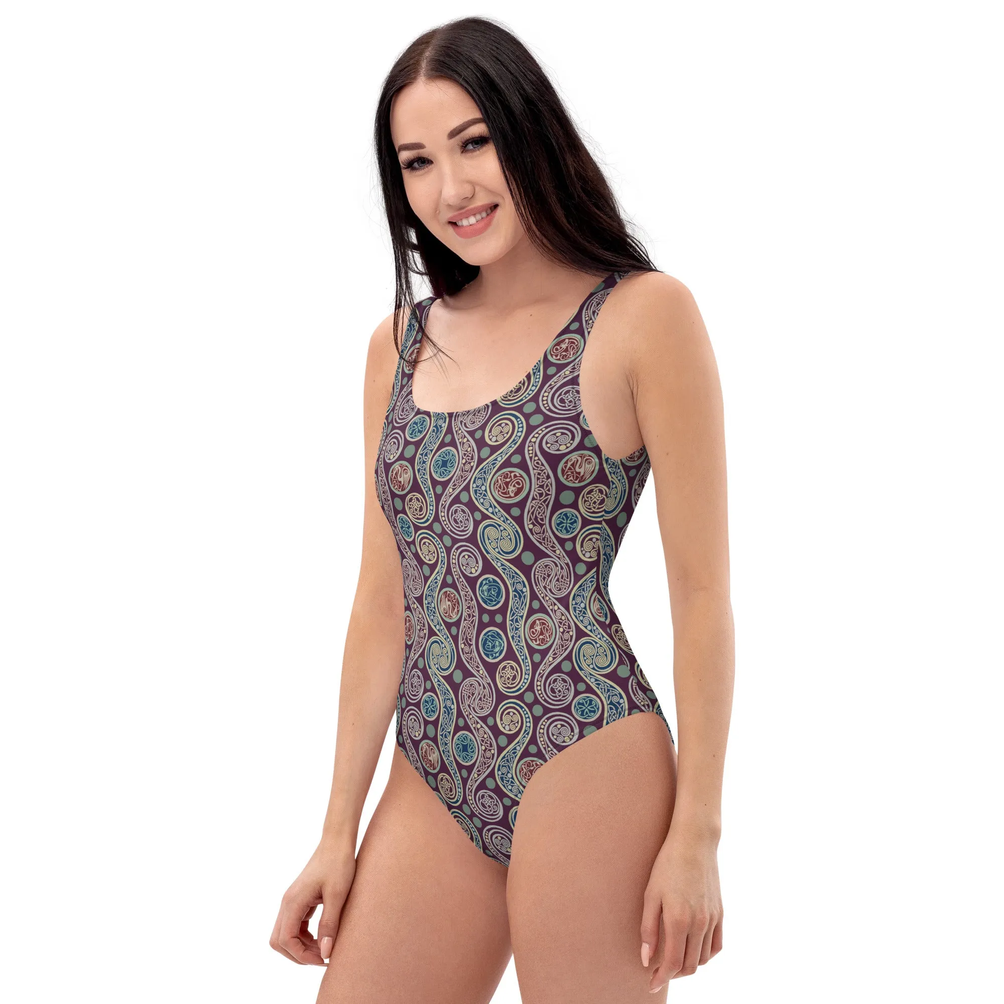 Celtic Paisley One-Piece Swimsuit (POD)